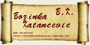 Božinka Katančević vizit kartica